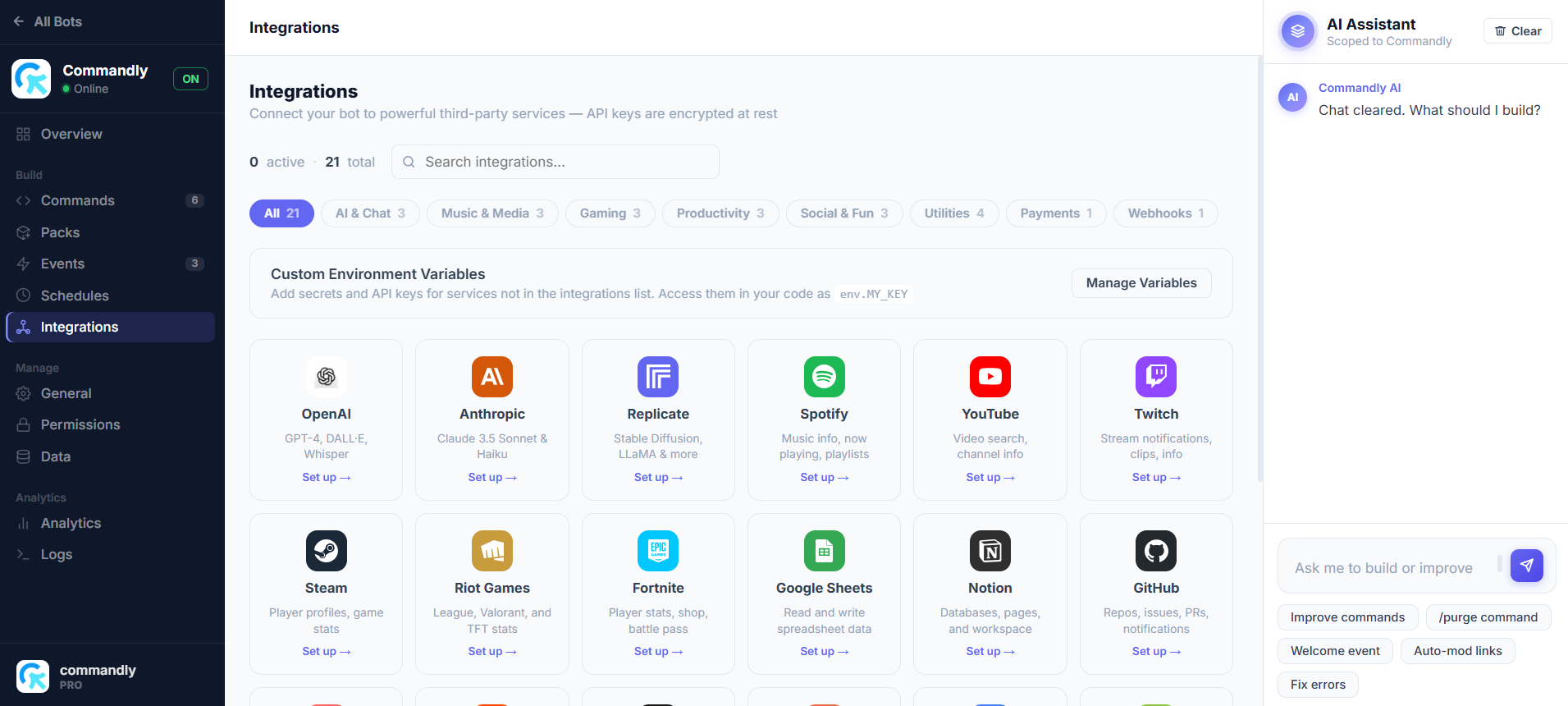 Integrations marketplace
